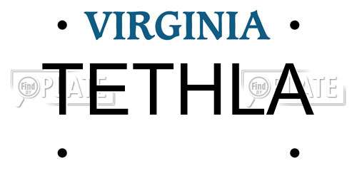 TETHLA Virginia License Plate