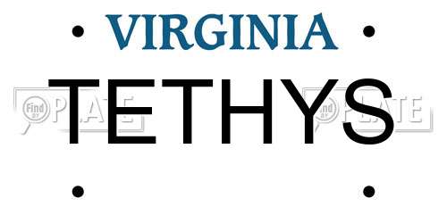 TETHYS Virginia License Plate