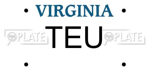 TEU Virginia License Plate