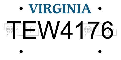 TEW4176 Virginia License Plate
