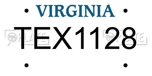 TEX1128 Virginia License Plate