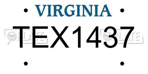 TEX1437 Virginia License Plate