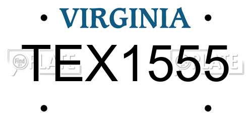 TEX1555 Virginia License Plate