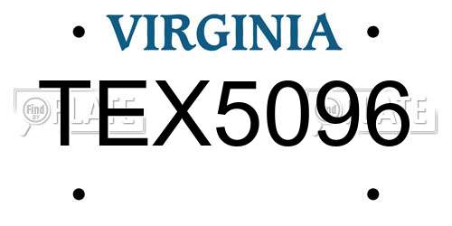 TEX5096 Virginia License Plate