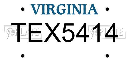 TEX5414 Virginia License Plate