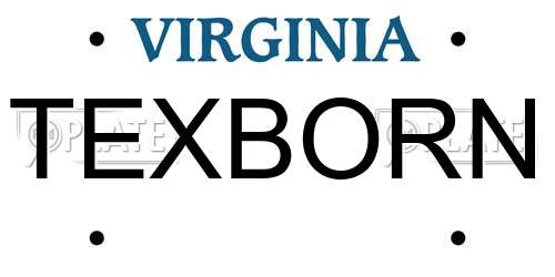 TEXBORN Virginia License Plate