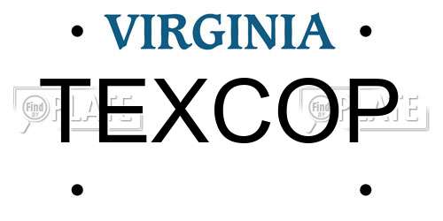 TEXCOP Virginia License Plate