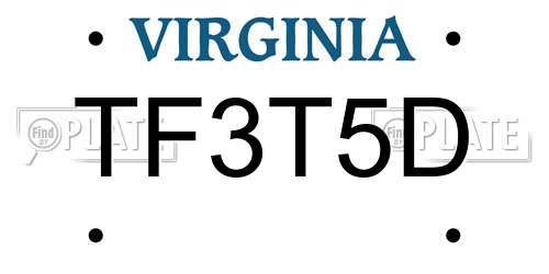 TF3T5D Virginia License Plate