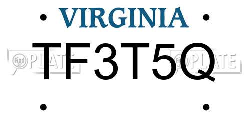 TF3T5Q Virginia License Plate