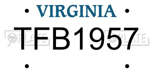TFB1957 Virginia License Plate