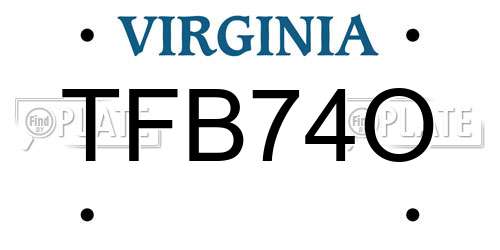 TFB74O Virginia License Plate