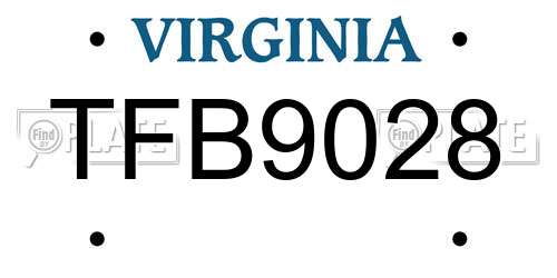 TFB9028 Virginia License Plate
