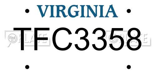 TFC3358 Virginia License Plate