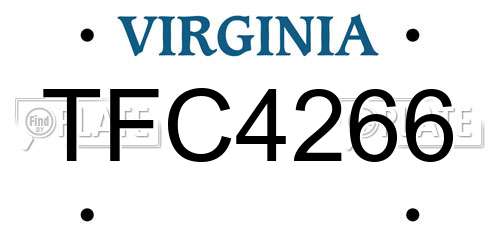 TFC4266 Virginia License Plate