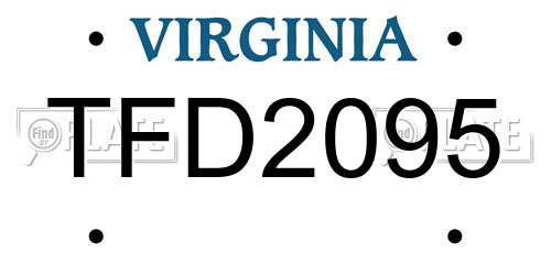 TFD2095 Virginia License Plate