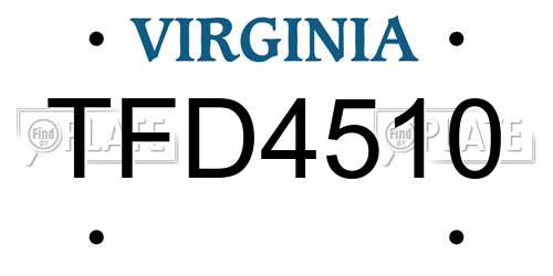 TFD4510 Virginia License Plate