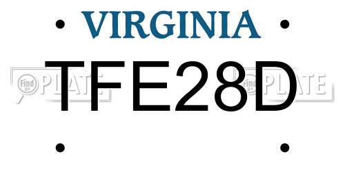 TFE28D Virginia License Plate