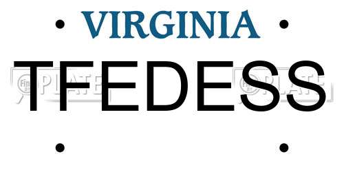 TFEDESS Virginia License Plate