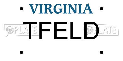 TFELD Virginia License Plate
