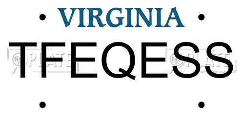 TFEQESS Virginia License Plate