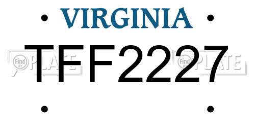 TFF2227 Virginia License Plate