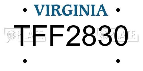 TFF2830 Virginia License Plate