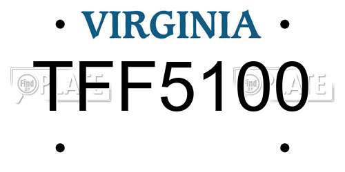 TFF5100 Virginia License Plate