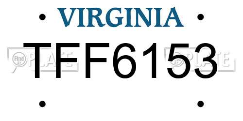 TFF6153 Virginia License Plate