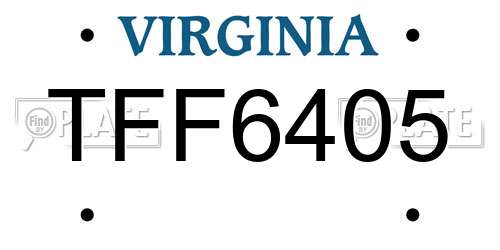 TFF6405 Virginia License Plate