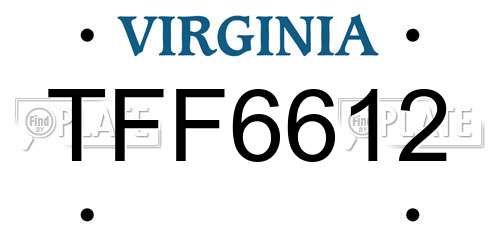 TFF6612 Virginia License Plate