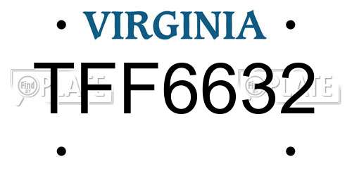 TFF6632 Virginia License Plate