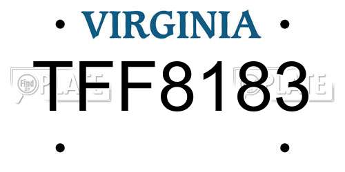 TFF8183 Virginia License Plate