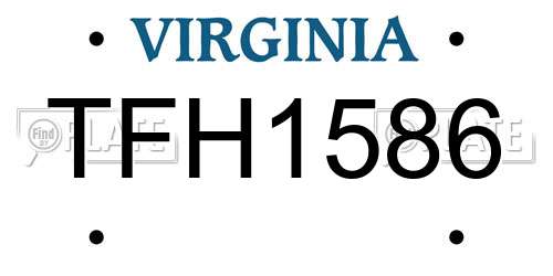 TFH1586 Virginia License Plate