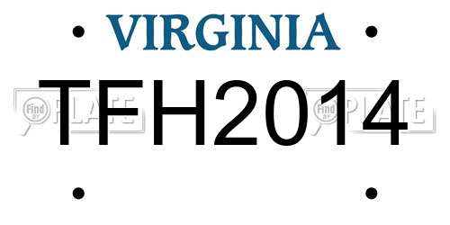 TFH2014 Virginia License Plate
