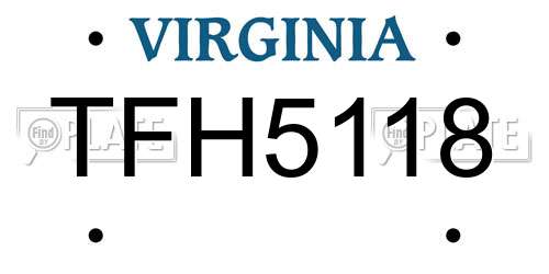 TFH5118 Virginia License Plate