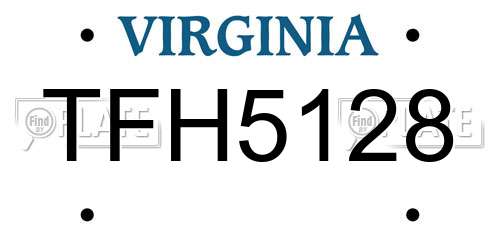 TFH5128 Virginia License Plate