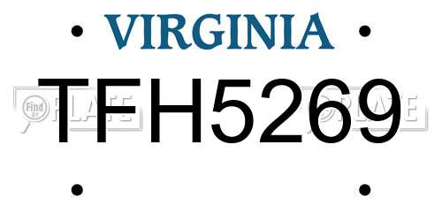 TFH5269 Virginia License Plate