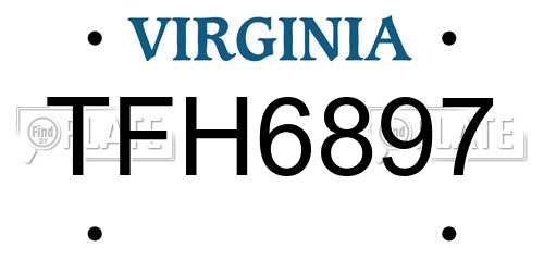 TFH6897 Virginia License Plate