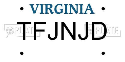 TFJNJD Virginia License Plate