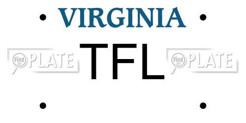 TFL Virginia License Plate