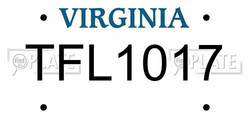 TFL1017 Virginia License Plate