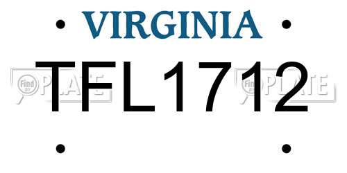 TFL1712 Virginia License Plate