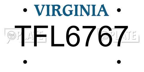 TFL6767 Virginia License Plate