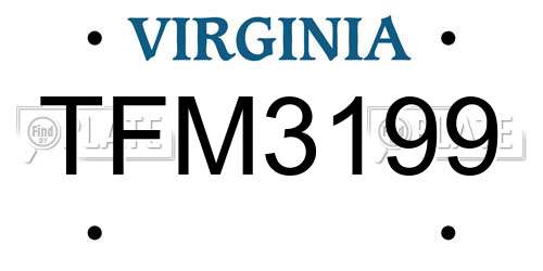 TFM3199 Virginia License Plate