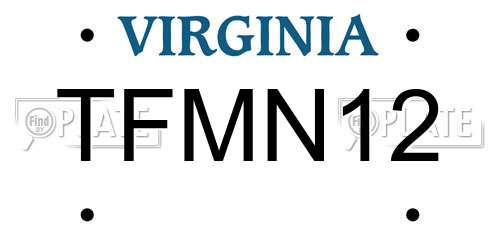 TFMN12 Virginia License Plate