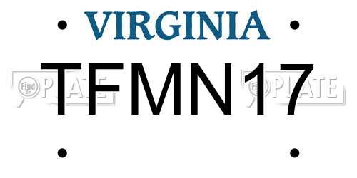 TFMN17 Virginia License Plate
