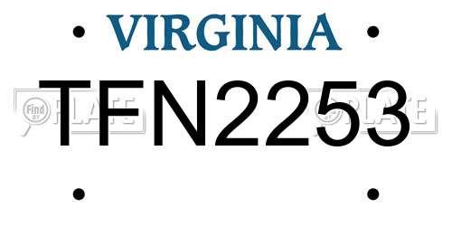 TFN2253 Virginia License Plate