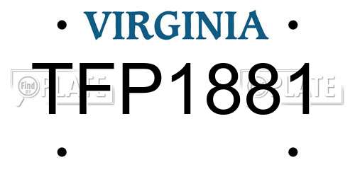 TFP1881 Virginia License Plate