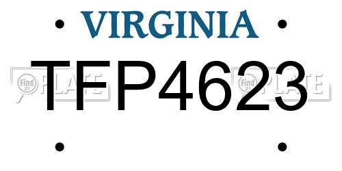 TFP4623 Virginia License Plate