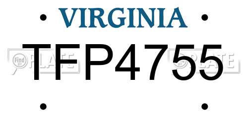 TFP4755 Virginia License Plate